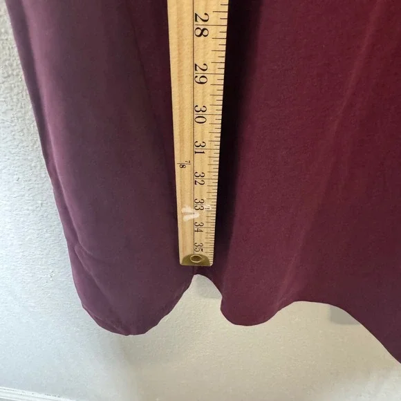 Garnet Hill Burgundy Short Sleeve Dress Size L Organic Cotton Silk Blend - Picture 6 of 8